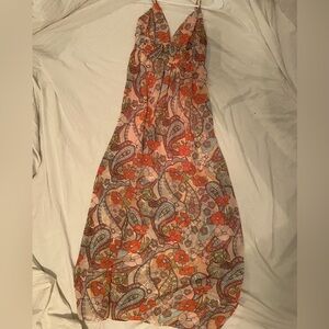 Liberty Love dress, size small, orange tones with flowers